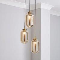 Safi Mesh Detail 3 Cluster Ceiling Fitting Antique Brass Antique Gold
