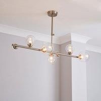 Tarsia Glass Ceiling Fitting Satin Nickel Nickel