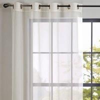 Sheer Elegance Ivory Eyelet Voile Panel Cream