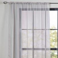 Sheer Elegance Grey Slot Top Single Voile Panel Grey