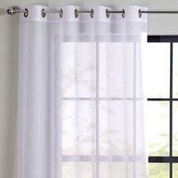 Crushed White Eyelet Single Voile Panel White