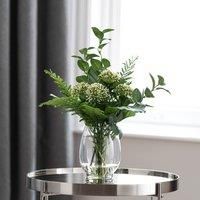 Artificial Allium and Foliage in Vase Green