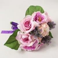 Artificial Rose Peony Bouquet Pink/Cream Pink and Green