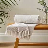 Jenson Herringbone 200cm x 200cm Throw Brown