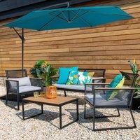 3m Elements Teal Cantilever Parasol Blue
