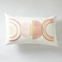Abstract Circles Cushion Brown and White
