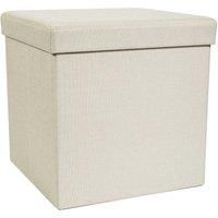 Foldable Cream Cube Ottoman Cream