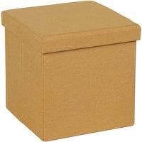 Faux Linen Cube Ottoman