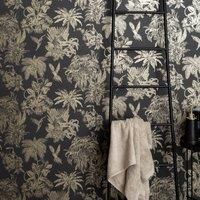 Amazonia Gold and Charcoal Wallpaper Charcoal