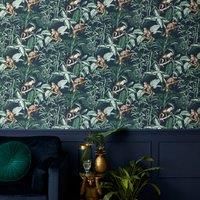 Jungle Luxe Navy Wallpaper Navy