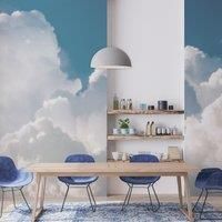 Watercolour Clouds Mural White