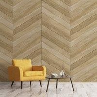 Chevron Wood Mural Natural