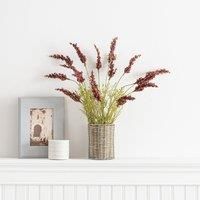Artificial Lavender in Woven Plant Pot