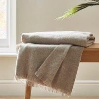 Brushed Grey Woven Throw Grey