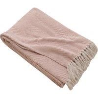 Jenson Herringbone 200cm x 200cm Throw Blush