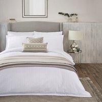 Dorma Purity Staunton Waffle Stripe White 100% Cotton Duvet Cover and Pillowcase Set White