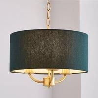 Preston Brass 3 Light Pendant Fitting Bottle (Green)
