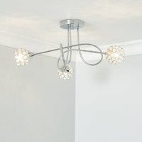 Portia 3 Light Ceiling Fitting Chrome