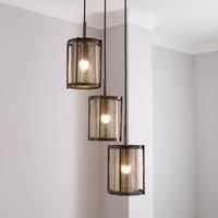 Stefan 3 Light Cluster Ceiling Fitting Gunmetal (Grey)