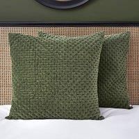 Dorma Genevieve Green Continental Square Pillowcase Dark Green
