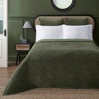 Dorma Genevieve Green Bedspread Dark Green