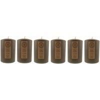 Pack of 6 Charcoal Pillar Candles Grey