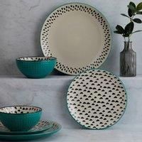 Global Teal 12 Piece Dinner Set Blue