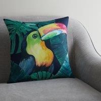 Toucan Jungle Print Cushion MultiColoured