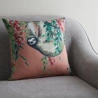 Sloth Jungle Print Cushion MultiColoured