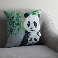 Panda Jungle Print Cushion MultiColoured