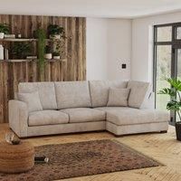 Carson Chunky Chenille Right Hand Corner Sofa Cream