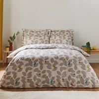 Elements Modern Leaf Natural Duvet Cover and Pillowcase Set Natural