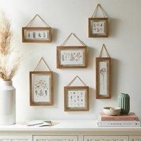 Set of 6 Pretty Boho Dried Floral Framed Prints