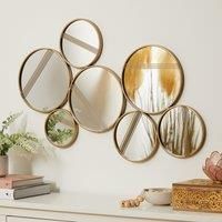 Wall Art Line Mirror 80cm x 50cm Gold Effect