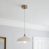 Dorma Ribbed Porcelain 1 Light Ceiling Fitting Beige