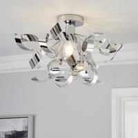 Iris Semi Flush Ceiling Fitting Chrome
