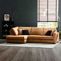 Carson Antique Faux Leather Left Hand Corner Sofa Brown