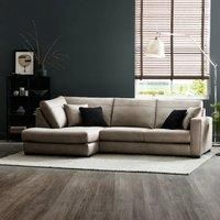 Carson Antique Faux Leather Left Hand Corner Sofa Brown