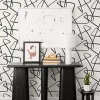Nu Wall Mono Curves Self Adhesive Wallpaper White