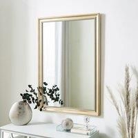 Beaded Edge Wall Mirror 101x71cm Gold Effect Champagne