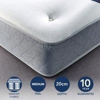 Fogarty Just Right Memory Foam Top Open Coil Mattress White