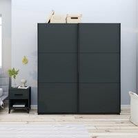 Norland Anthracite 2 Door Sliding Wardrobe Dark Grey