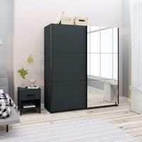 Norland Anthracite Double Sliding Mirrored Wardrobe Dark Grey