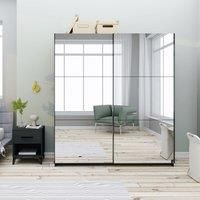 Norland Anthracite Double Sliding Full Mirrored Wardrobe Dark Grey