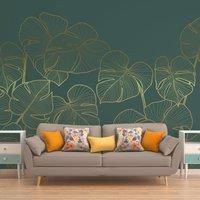 Leaves Mural Emerald Mural Green