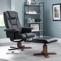 Malmo Faux Leather Swivel Recliner Black