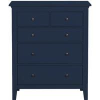 Lynton Navy 5 Drawer Chest Navy Blue