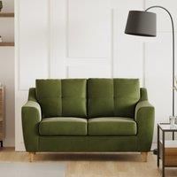 Baxter Plush Velvet 2 Seater Sofa Olive