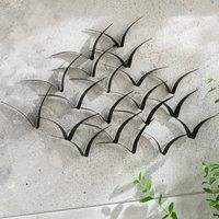 Costal Birds Metal Indoor Outdoor Wall Art 90cm Black