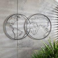 Globe Metal Indoor Outdoor Wall Art 128cm Black